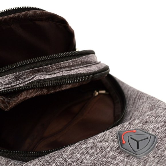 Gray Polyester Crossbody Sling Bag Backpack - Picture 6 of 7